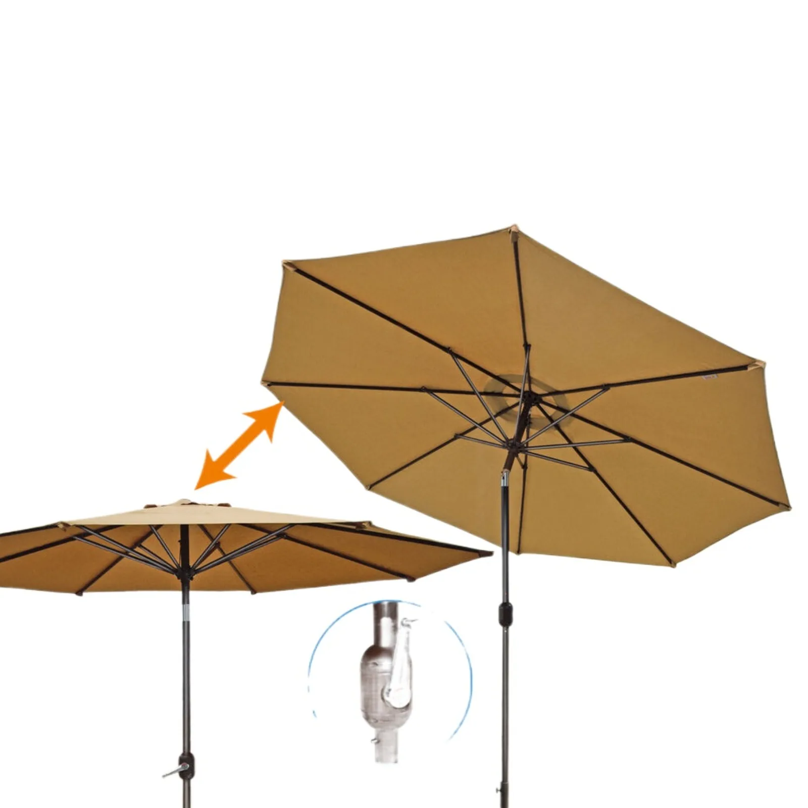 U9' PATIO NEW GARDEN UMBRELLA TILT & CRANK SUNSHADE MARKET PARASOL OUTDOOR United States