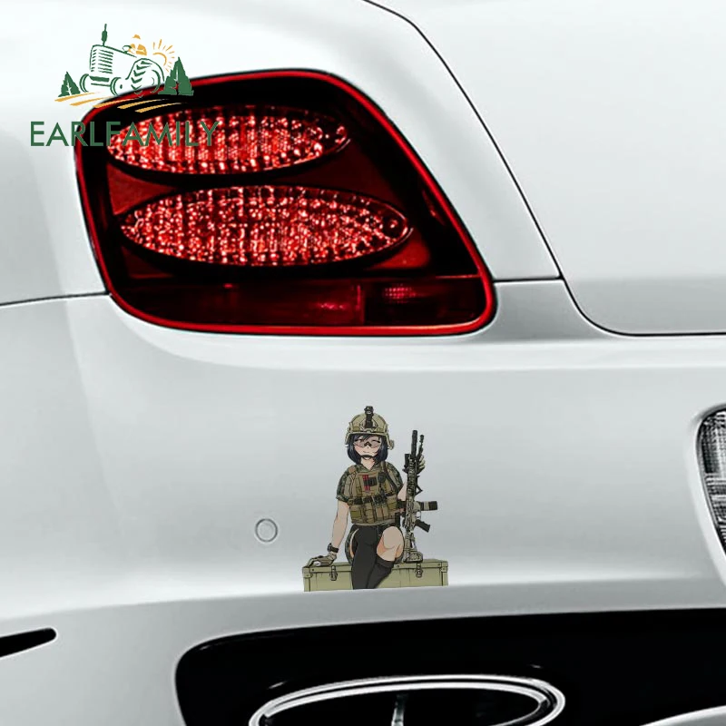 EARLFAMILY 13cm x 10.4cm for Soldier Army Girl Fine Decal Vinyl Car Sticker Car Accessories Custom Printing Personality Decals