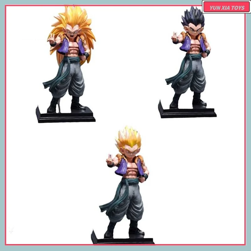 

22cm Dragon Ball Z Gotenks Anime Figure Super Saiyan Gotenks 3 Head Carving Accessory Gotenks Action Figure Pvc Models Toys Gift
