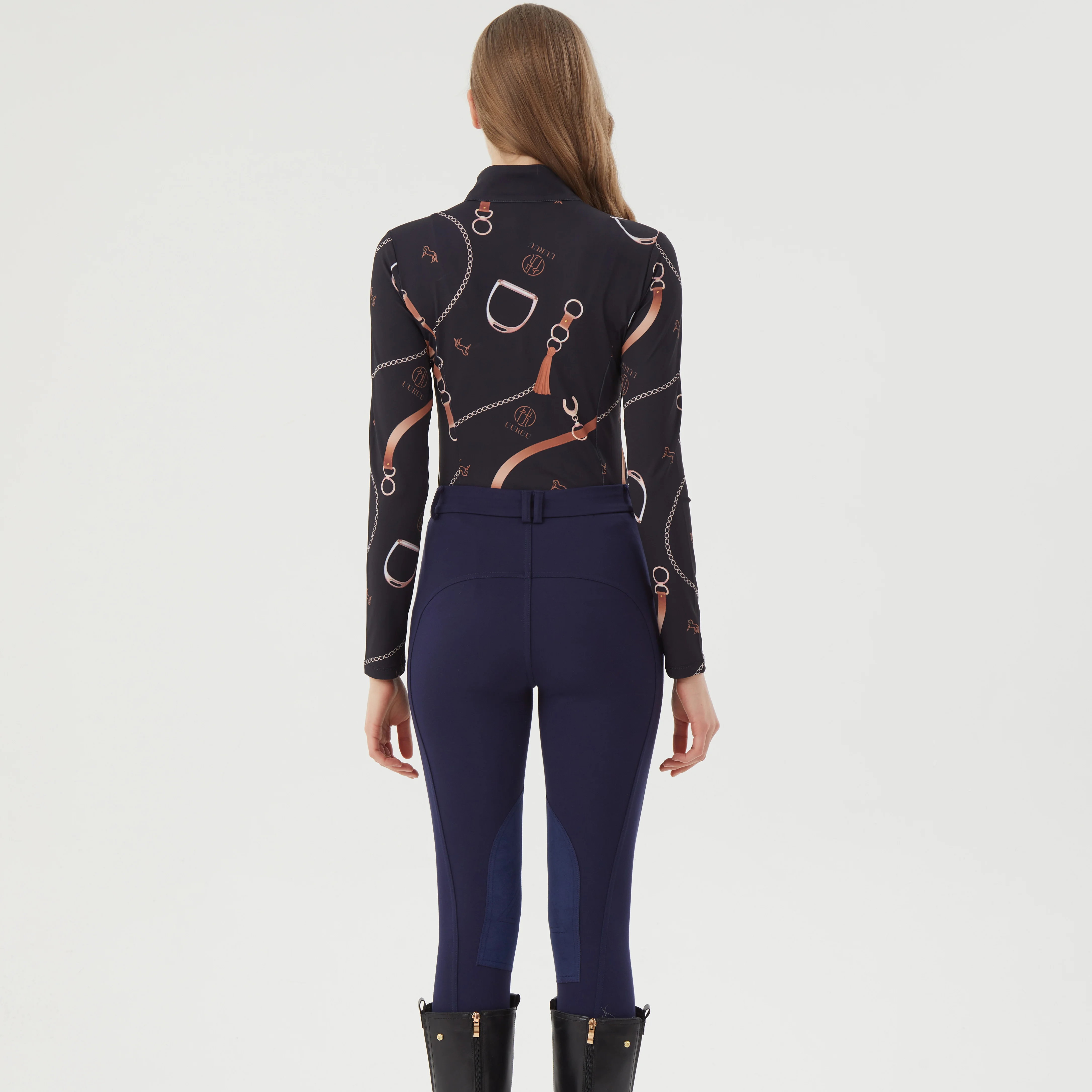 Spring and Summer Long Sleeved Equestrian T-Shirt Riding Top Women's Shirt Riding Outfit Equestrian Clothing Women's Base Knitte