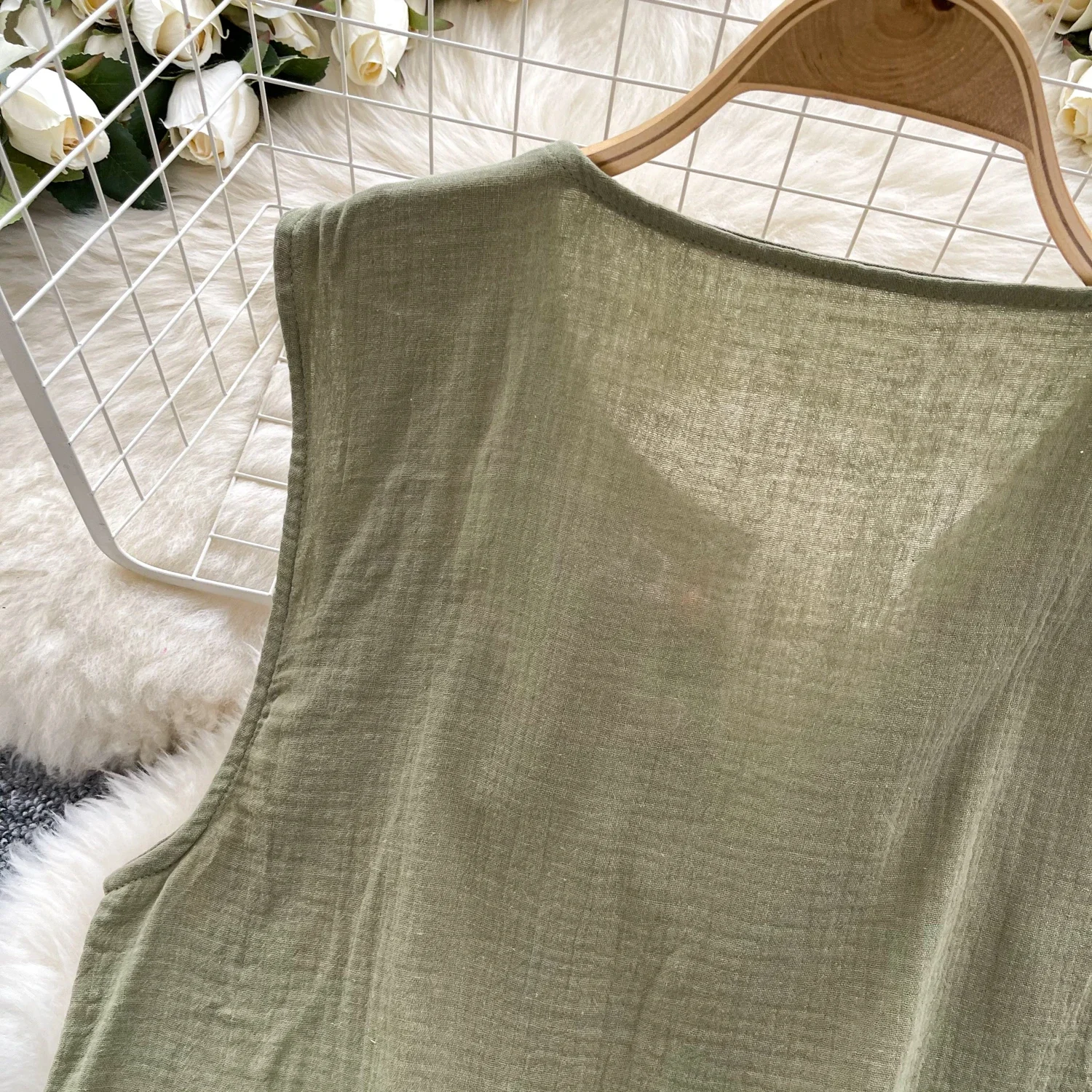Women fashion embroidery cropped open waistcoat vintage o neck sleeveless female outerwear chic vest tops