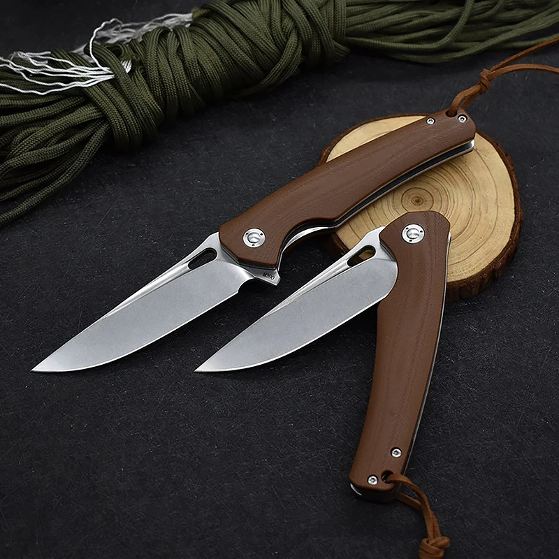 Couteau de poche pliant en acier avec manche G10, couteau militaire extérieur, chasse, randonnée, cuisine, couteau à fruits, outils EDC, M390