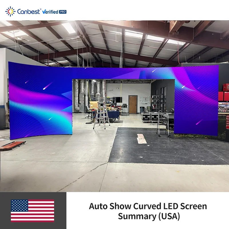 P2.6 5000X3000mm 16.4X9.84ft Curved Indoor Rental LED Video Wall Display Screen for USA Auto Show Exhibition Booth view 3