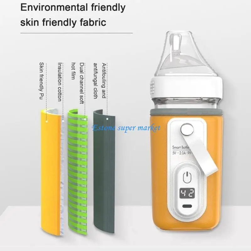 

090B USB Baby Bottle Warmer Milk Warmer Infant Feeding Bottle Insulation Cover Bag