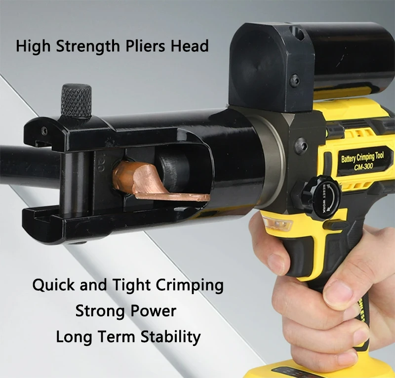 휴대용 유압 펜치 소형 브러시리스 모터 CM-300 전기 압착 펜치 구리 알루미늄 와이어 터미널 압착 펜치