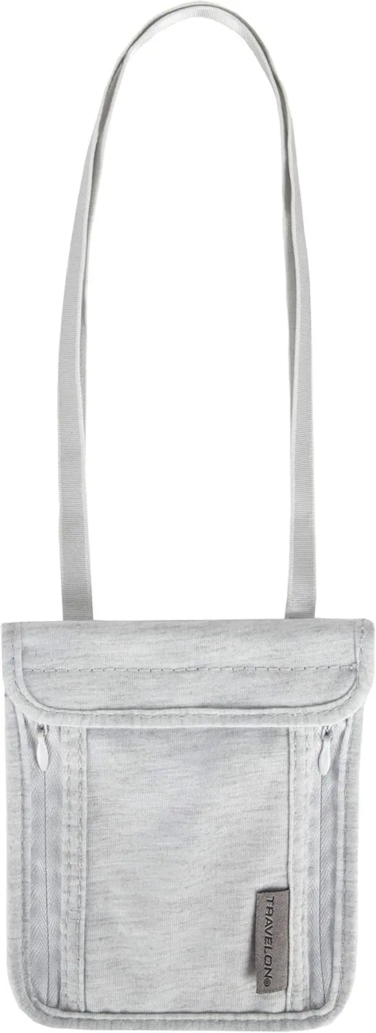 

Надежная серая дорожная сумка-кошелек для паспорта и карт - удобная, дышащая, из смесового хлопка