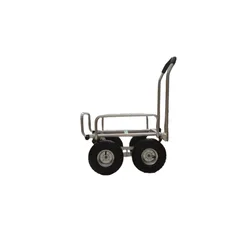 Four-wheel aluminum bike accessary cart with frame pulling trolley aluminum four-wheel silent flatbed trolley