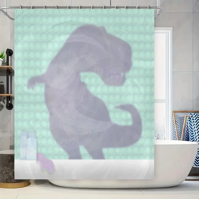 

Современная занавеска для душа в стиле ретро для ванной комнаты, полиэфирная ткань, водонепроницаемый декоративный коврик для ванной, комплект зеленого монстра с принтом в горошек: 18