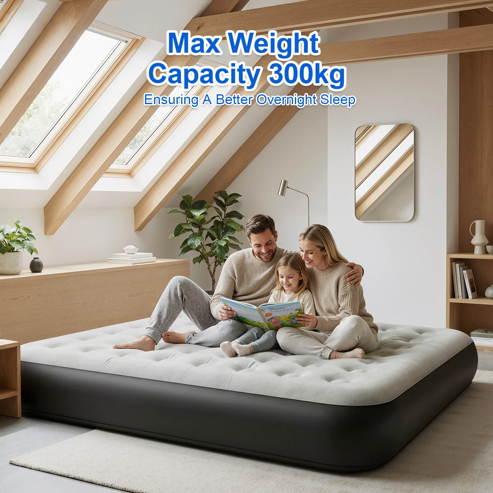 33cm Inflatable Bed Cushion with Built-in Pump Portable Houseuse Indoor and Outdoor Double air Cushion Bed