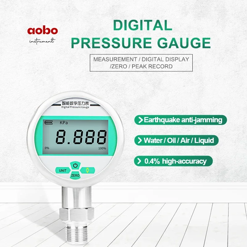 Vacuum Pressure Compound Gauge LCD Display Pressure Gauge for Digital Display Baresthesiometer Digital En Mpa