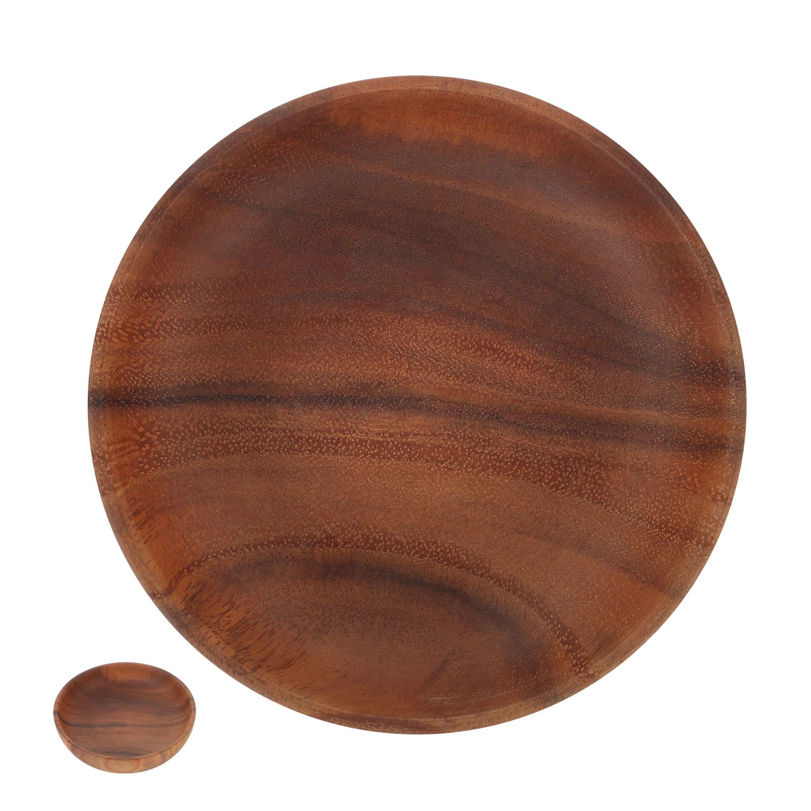 

Wooden Plate Decorative Salad Versatile Food Serving Fruit Dishes Retro Home Kitchen Restaurant Use Mini Condiment Containers