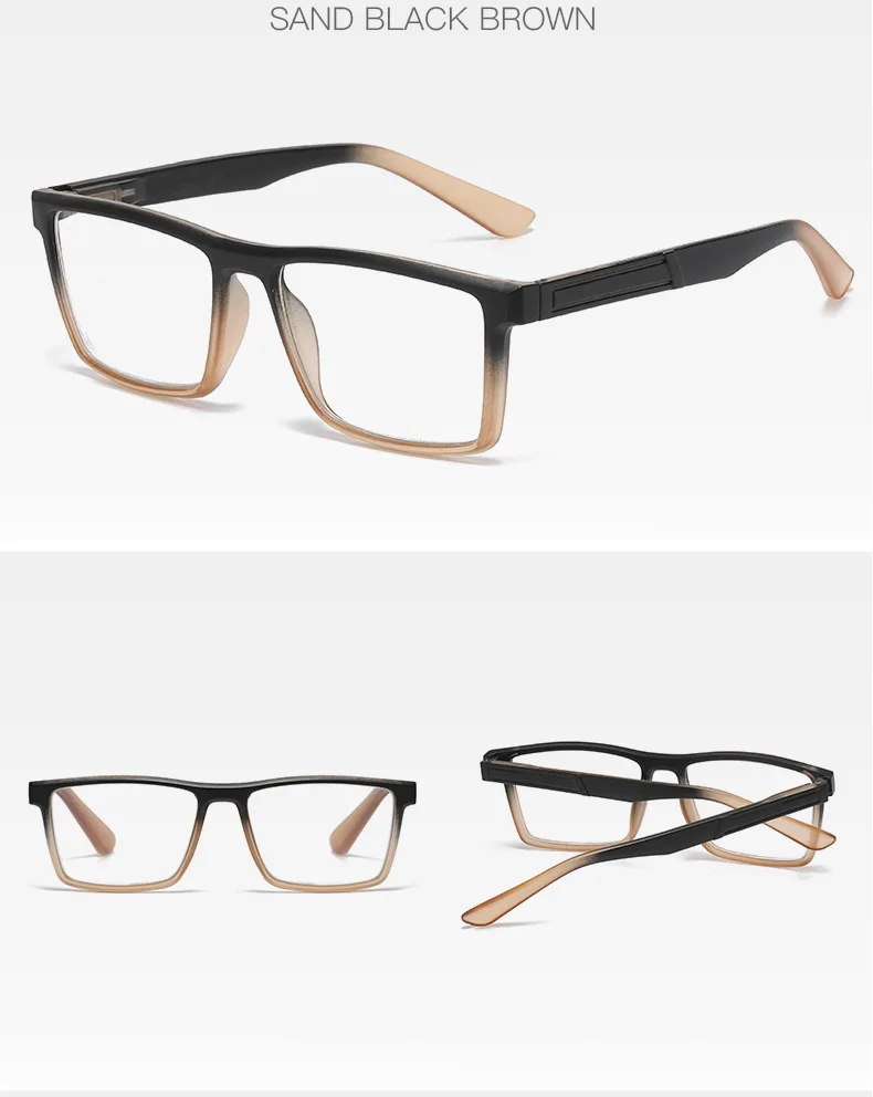 Farbverlauf Blau Lesebrille Für Männer Frauen Modische Presbyopie Brille Personalisierte Retro Ultra Licht Computer Brillen + 1,0 – Detail 9
