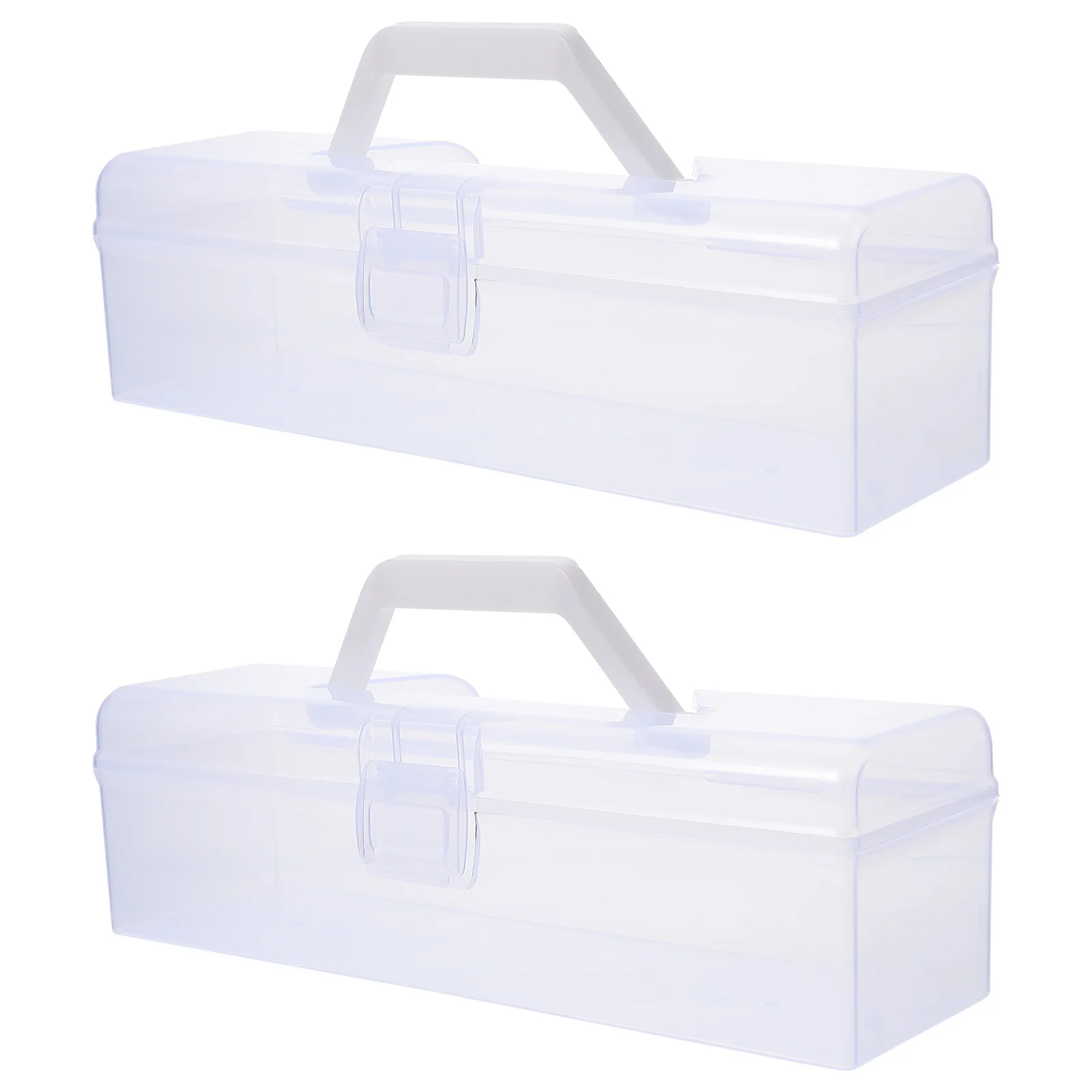 2Pcs Calligraphy Tool Box Transparent Plastic Storage Case Compact Portable Painting Tool Organizer Storage Box Art Supplies