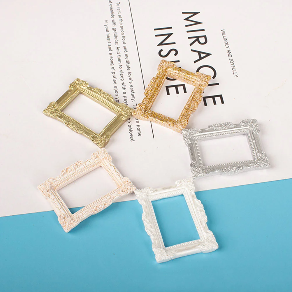 5 Pcs Mini Photo Frame House Decor Picture Decoration Key Chain Decorative Accessory Resin