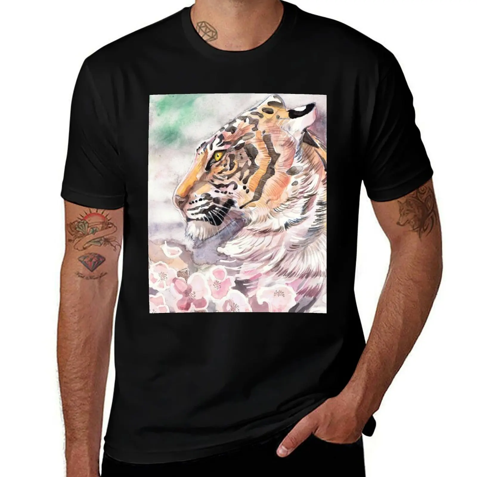 

Tiger Blossom 2 T-Shirt t shirt men 100% cotton luxury brand t shirt man luxury man t shirts for men T-Shirt