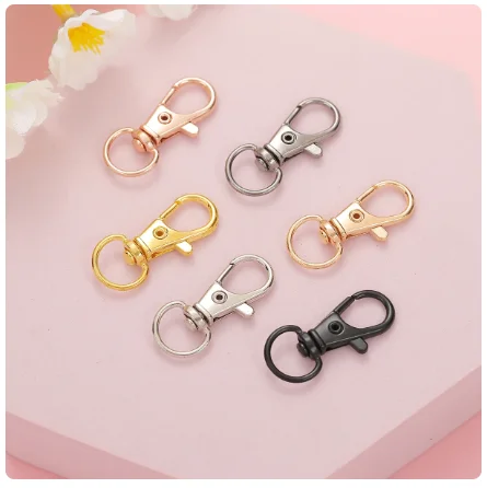 10/20Pcs Swivel Lobster Clasp Hooks Keychain Split Key Ring Connector for Bag Belt Dog Chains DIY Jewelry Making Findings