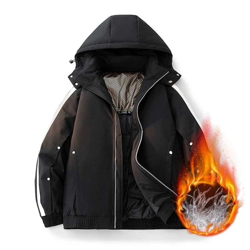 

Men's Outdoor Cycling Sports Handsome Warm and Cold Proof Jacket Winter Fashionable Windproof and Breathable Hooded Down Jacket