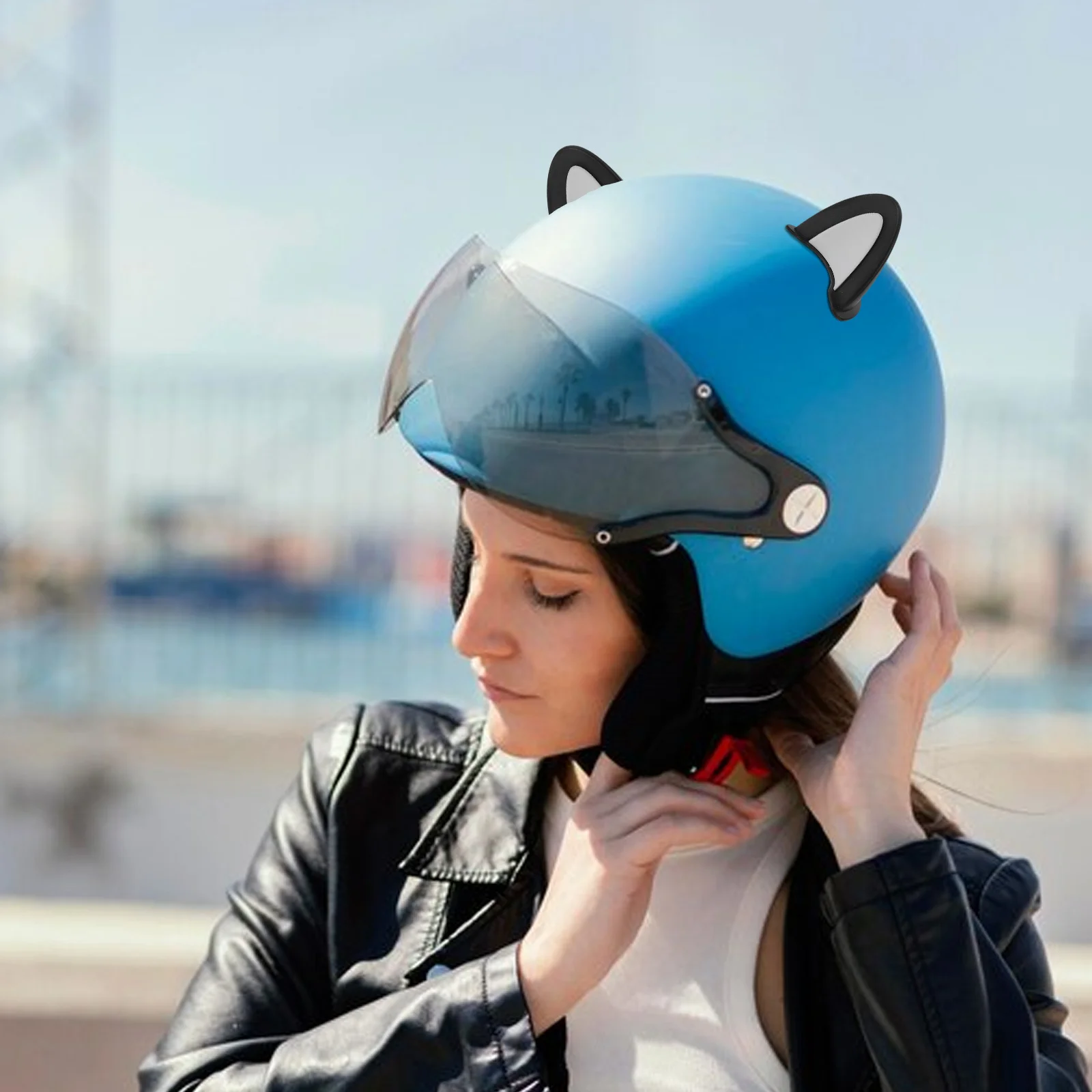 

3Pairs Creative Cat Ears Accessories Motorcycle Scooter Decor Durable Easy Installation Fashionable Element