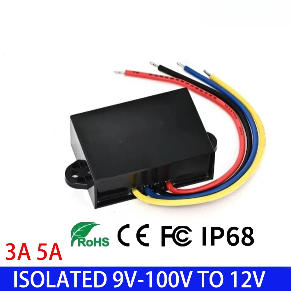 

Isolated DC DC 24 48 60 Volt Step Up Down to 12 Volt 5A 12V 24V 48V 60V to 12V Boost Buck Voltage Converter Regulator Stabilizer
