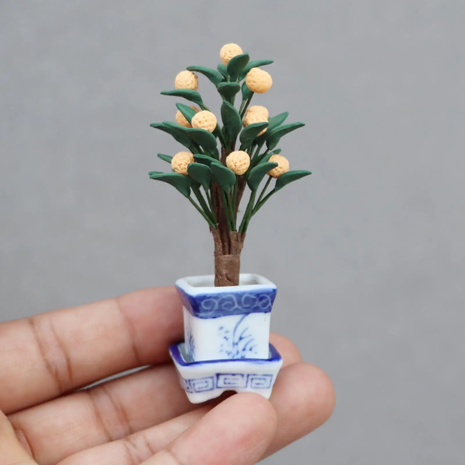 1:12 Dollhouse Miniature Citrus Tree for Ornament Micro Landscape