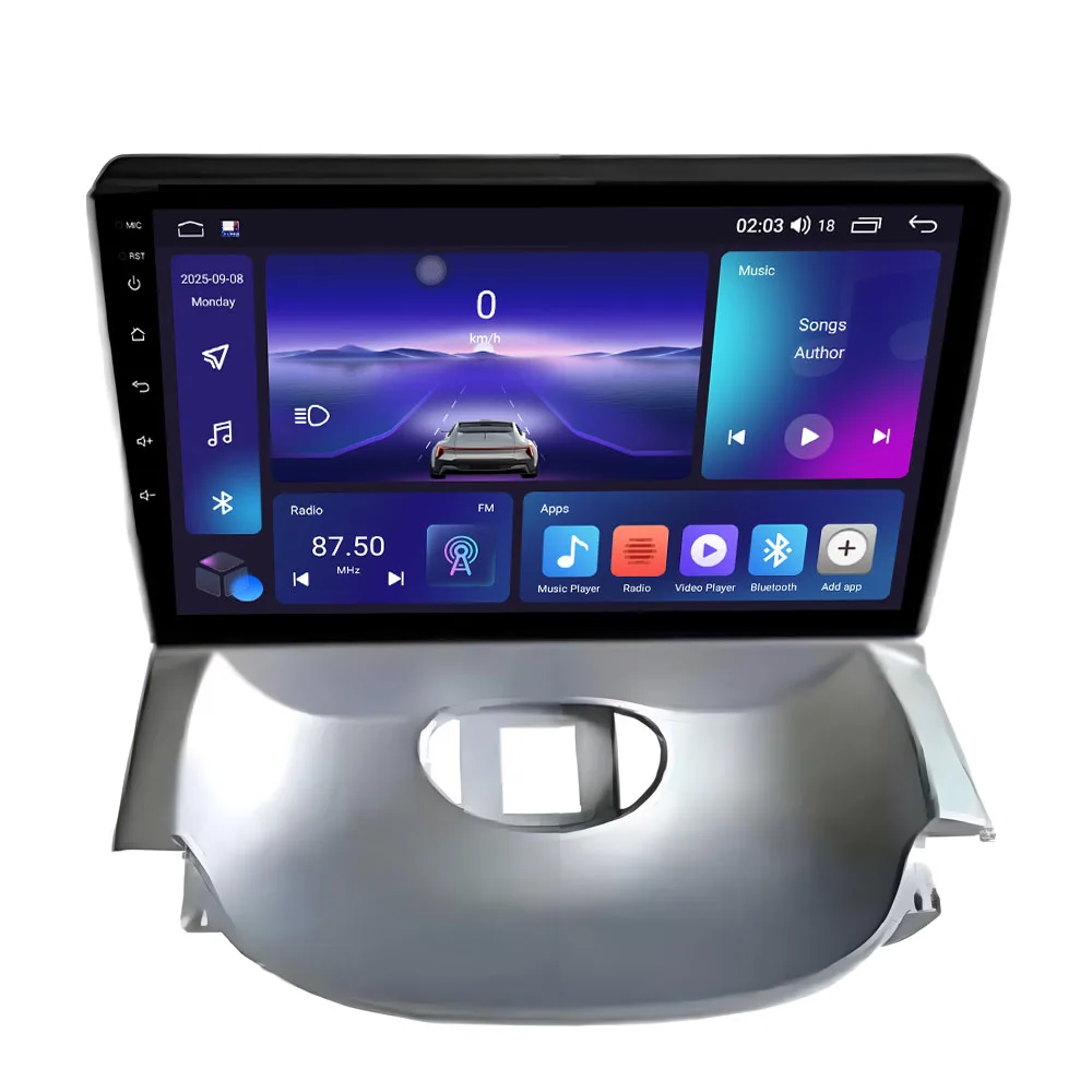 Android 16 Carplay Auto voor Peugeot 206 2004 - 2008 voor Citroen C2 2006 - 2013 Multimedia autoradio speler GEEN 2Din WIFI Stereo - afbeelding 2