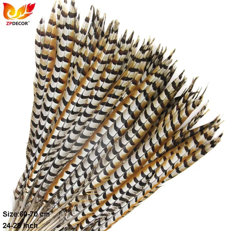 ZPDECOR 65-70CM 26-28 Inch Natural Reeves Pheasant Feathers