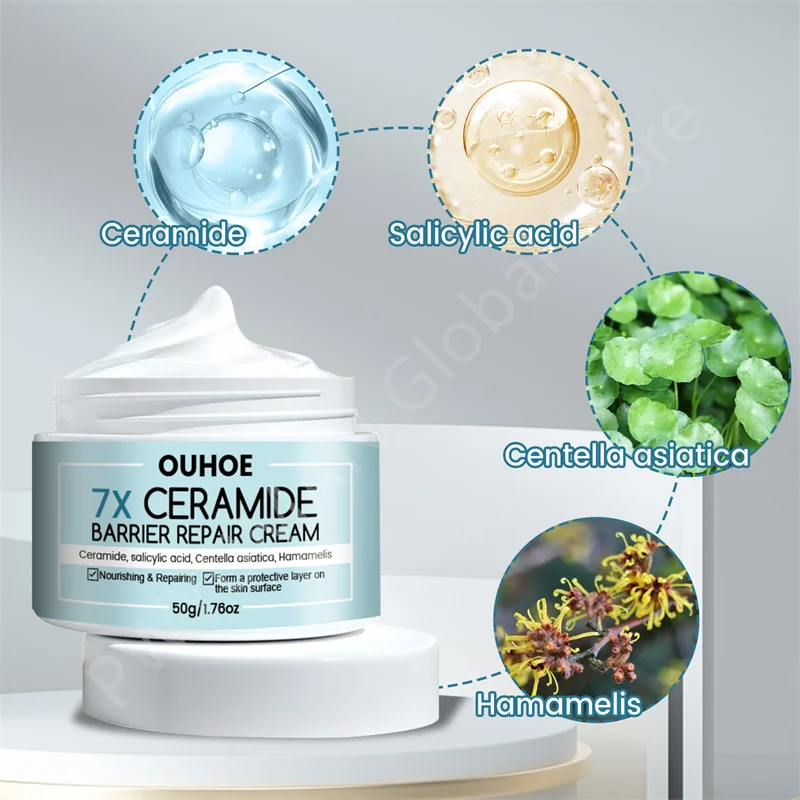 Ceramide Barrier Repair Cream, Facial Calmante, Loção Vermelhidão, Rosema, Sangue Vermelho, Melhorar a Pele Seca e Sensível, Hidratante, Novo, 7X,