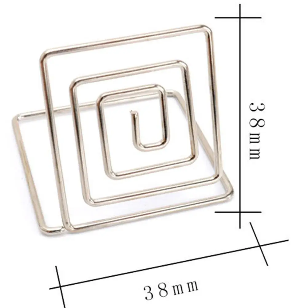 16Pcs Square Metal Memo Holder Carbon Steel Note Clip for Wedding Birthday Graduation Baby Shower Party Decoration Desk