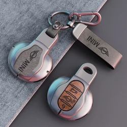 Leather Car Key Case Cover for BMW MINI COOPER S ONE JCW F54 F55 F56 F57 F60 CLUBMAN COUNTRYMAN Remote Fob Holder Shell Keychain