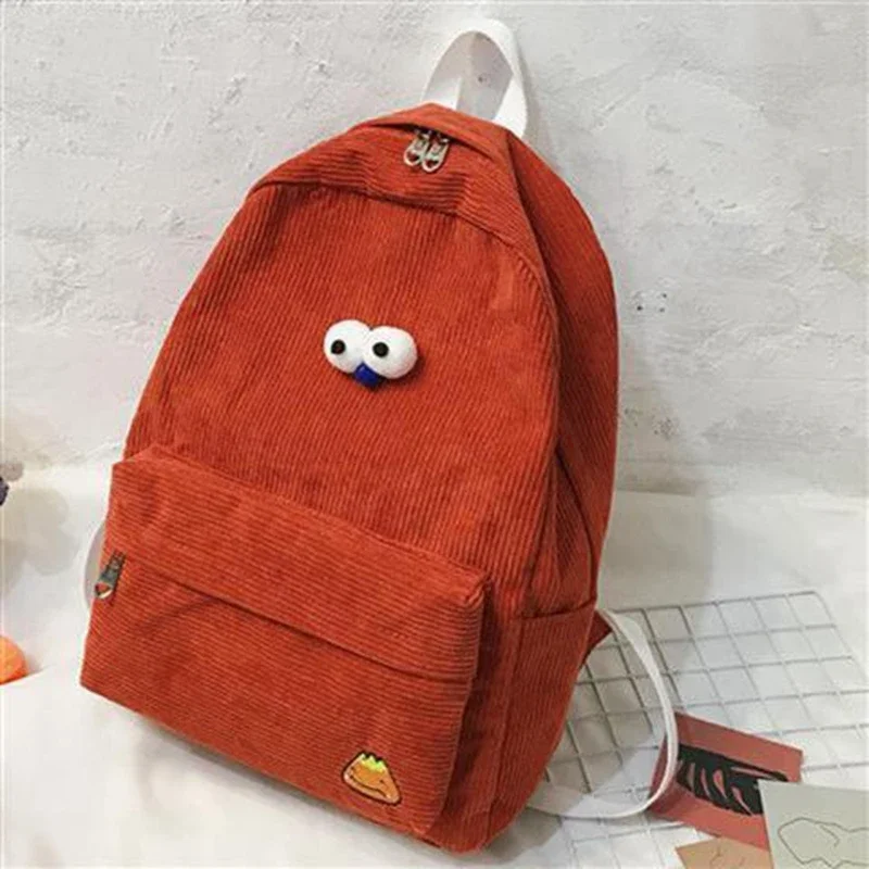 Lightweight Backpack for School High School Students Shoulders Corduroy Schoolbag Classic Casual Daypack for Travel Men Women