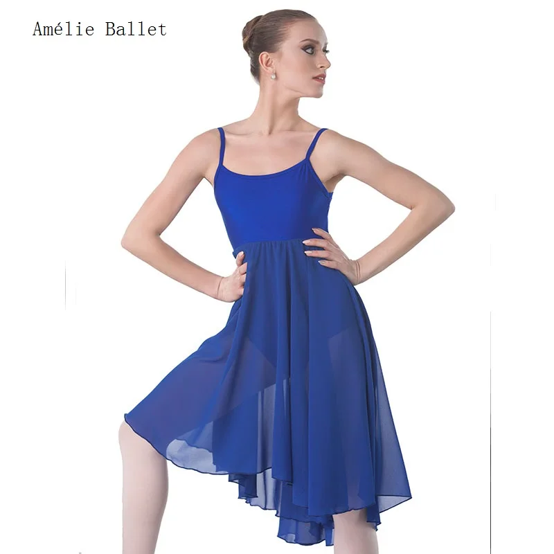 

02D0120 Adult Girls Ballet Dance Chiffon Dress for Practice or Performance Lyrical & Contemporary Dancing Costume 4 Color