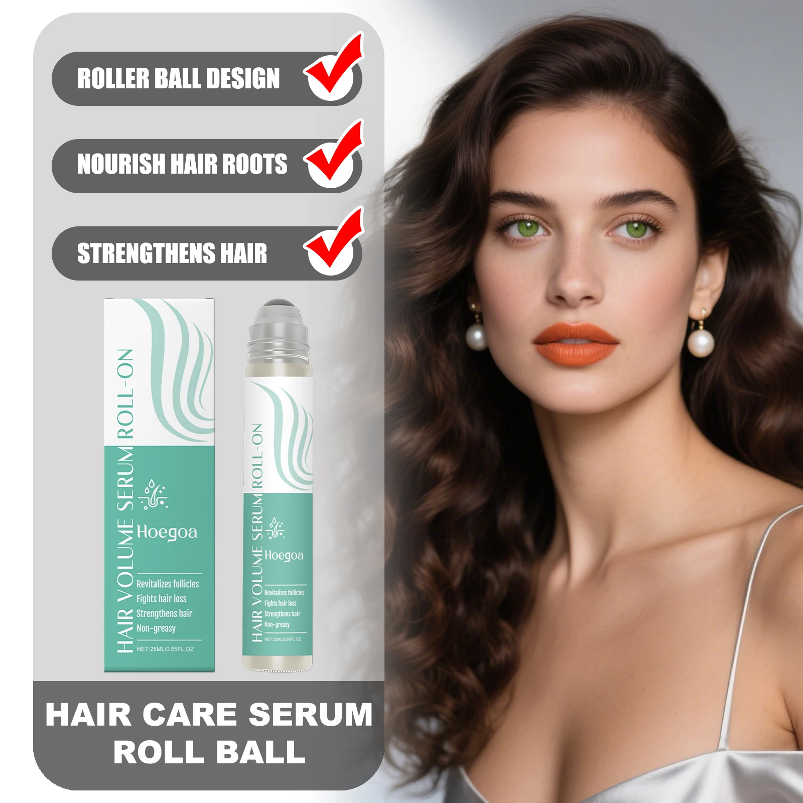 HOEGOA ROSEMARY Hair Care Serum Roll Ball Repair Damaged Follicles Nourish Scalp Activate Hair Roots Promote Growth Prevent Loss