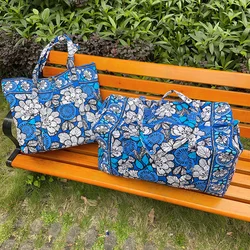 VB environmentally friendly floral shoulder bag luggage set, pure cotton travel bag, women's bag