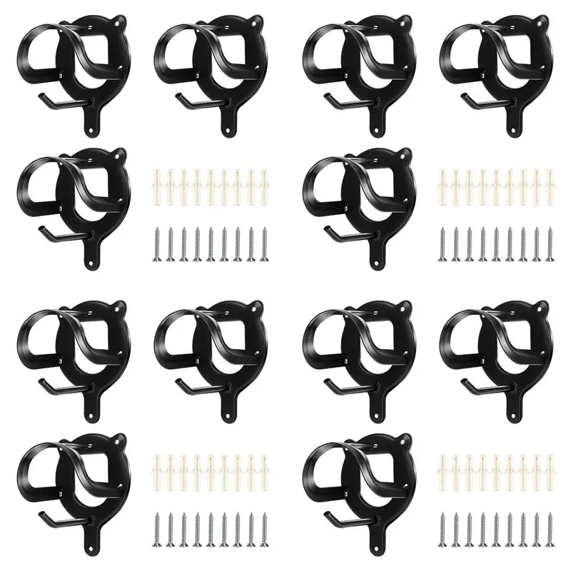 

ABFU-12 Counts Horse Bridle Rack Bracket Bridle Hooks Tack Storage Halter Hanger Metal Holder With Tubes And Screw
