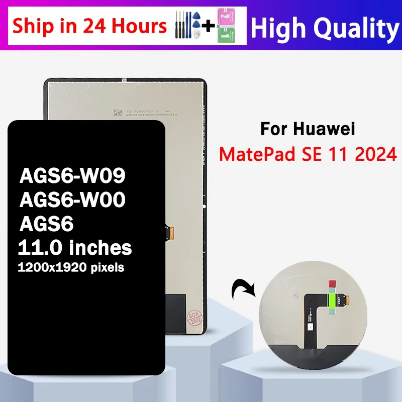 

AGS6-W09 AGS6-W00 AGS6 Премиум ЖК-дисплей для Huawei MatePad SE 11 2024, дигитайзер сенсорного экрана в сборе