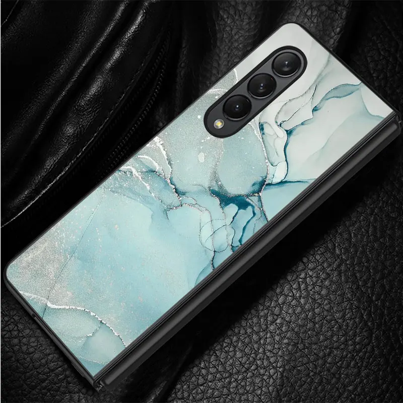 Granite Marble Case dla Samsung Galaxy Z Fold3 Z Fold4 5G Z Fold5 5G Z Fold6 ZFold4 Shockproof Cases Funda Protection Cover