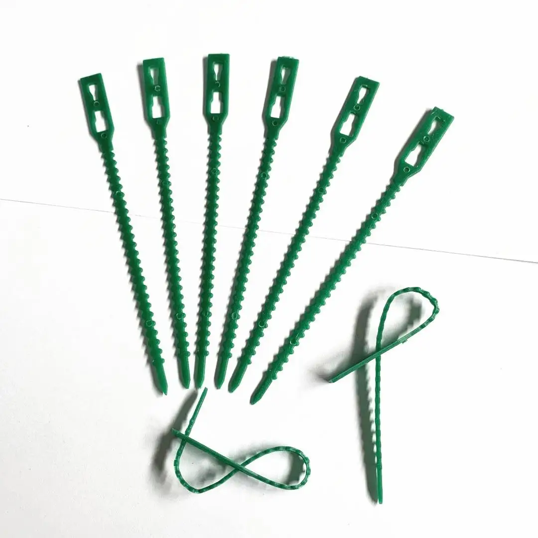 13cm Green Garden Cable Ties 100Pcs Nylon Plant Ties Reusable Garden Binding Wire for Flower Vine Plant Support