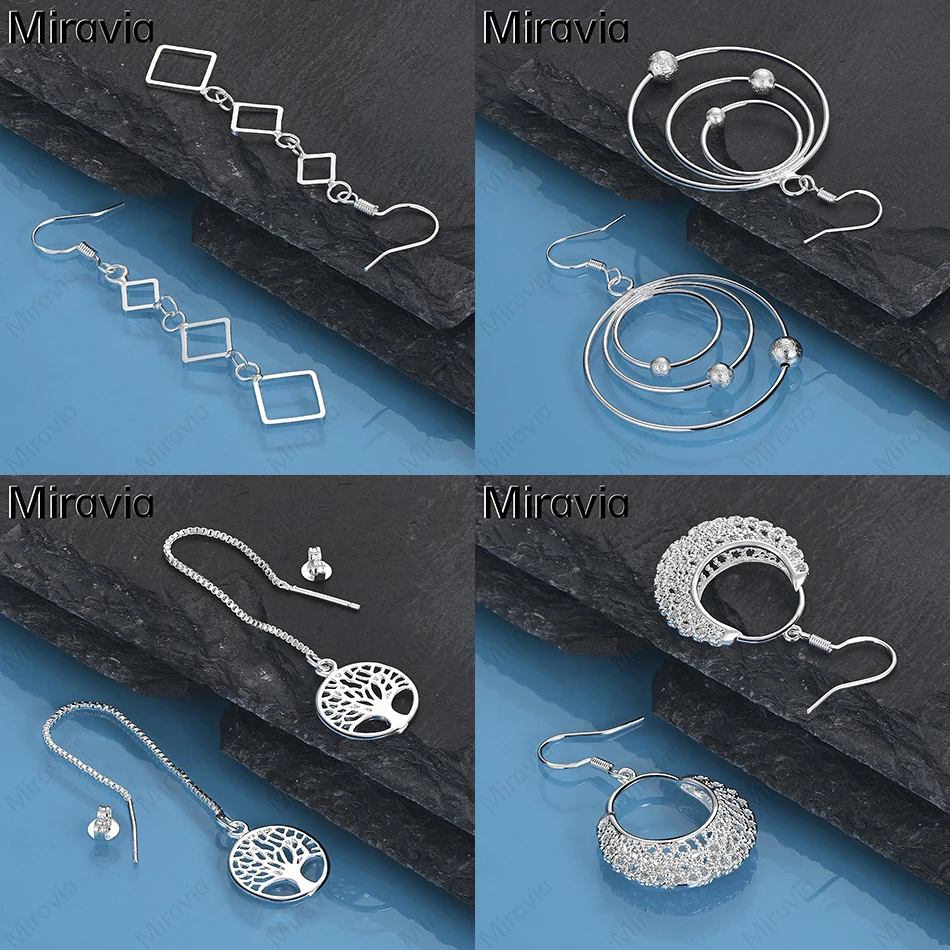 

Miravia 925 Sterling Silver Chain Ring Earrings Feminine Fashion Gift Jewelry