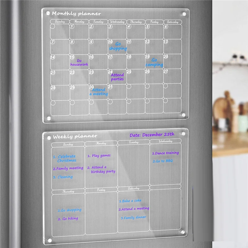 Advanced Weekly Calendar For Fridge Dry Erase Board Calendar For Fridge, Reusable Planner, Gift For Home Organization