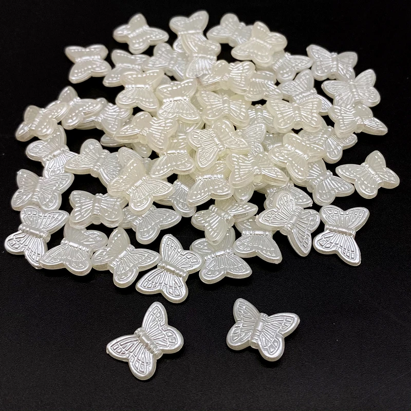 50 pcs/lot Beige Color Small Butterfly Shape Beads Acrylic  For Jewelry Making Pendant Necklace Bracelet Handmade DIY