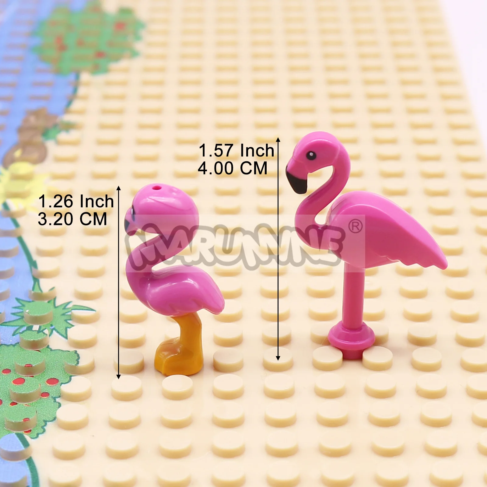 Marumine blocs de construction animaux flamant Compatible avec 67388 MOC Jungle forêt Zoo briques à monter soi-même modèle pièces accessoires