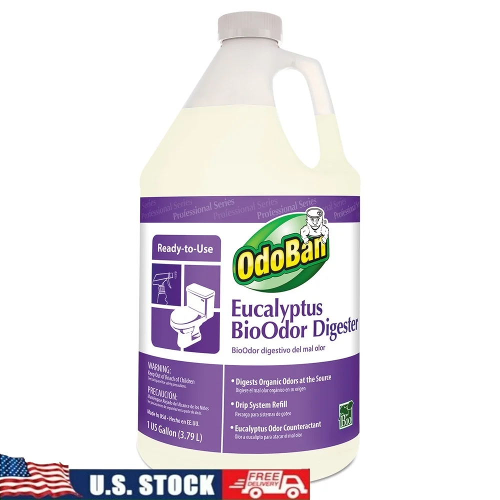

Professional BioOdor Digester Eucalyptus Scent 1 Gallon Ready-to-Use Aroma Control Cleaning and Odor Elimination in Various