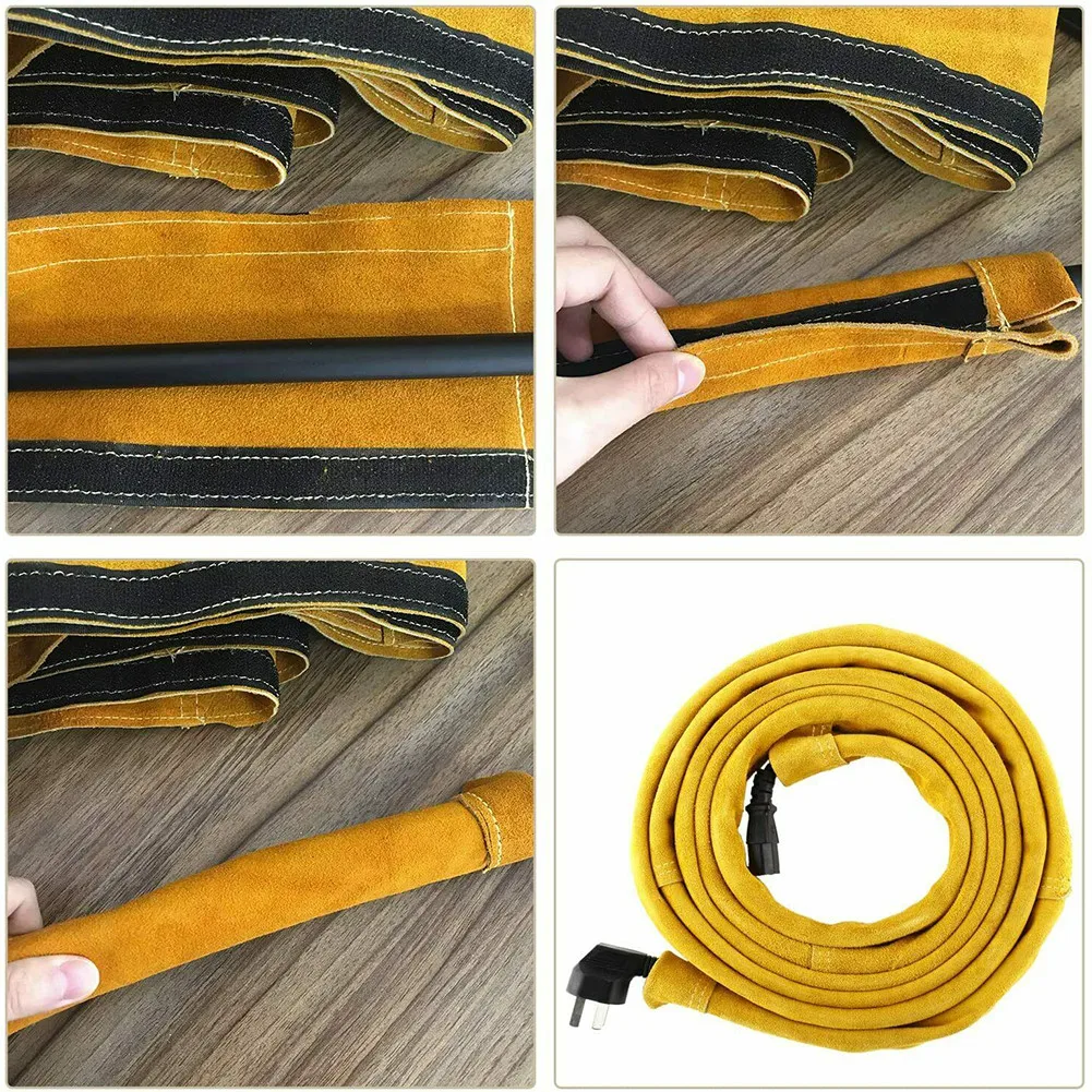 Cubierta de Cable de soplete de soldadura TIG, Mangas de soldadura Mig/Plasma de fieltro de carbono cosido de cuero, longitud de Cable de 3,5