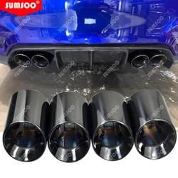 4個304ステンレス鋼exhautヒントbmw F87 M2 F80 M3 F82 F83 M4 F10 M5 F12 F13 M6直接フィットユニバーサルフィット排気先端