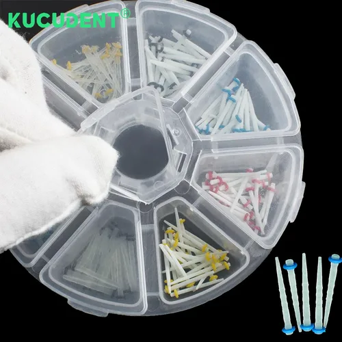 Imagen 2 del producto 200 Uds poste de fibra Dental cuarzo tornillo recto dientes materiales restauradores mezclados 1,2 1,4 1,6 1,8mm pila de conducto radicular Endo