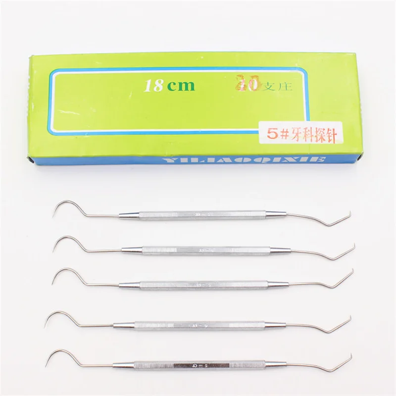 Dental Periodontal Probe Explorer Stainless Steel Double Ends Dentist Pick Scraper Tool Dentistry Tooth Stains Remover Home