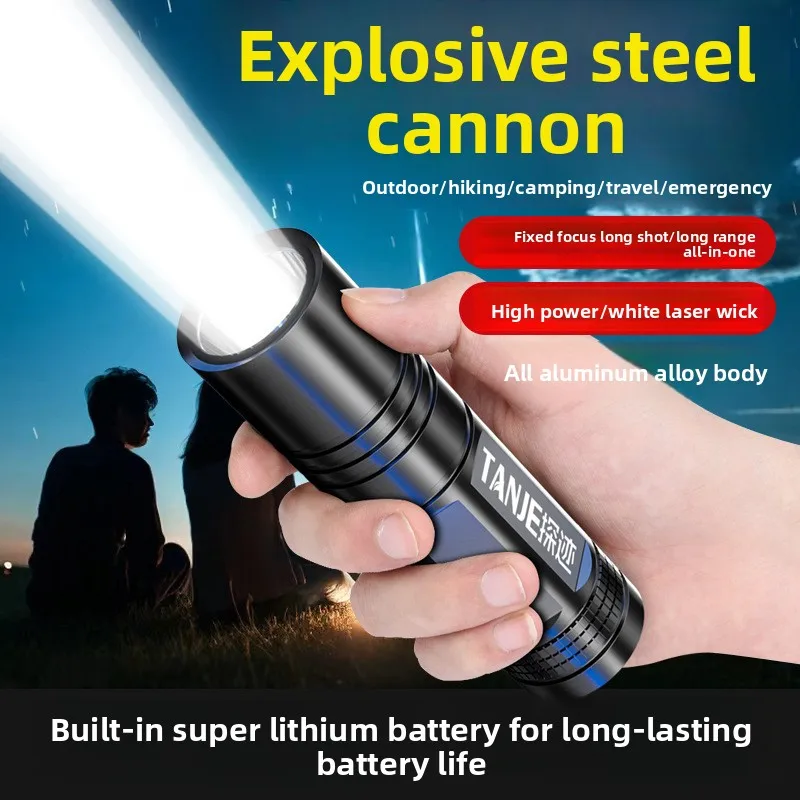 Super Bright Rechargeable LED Flashlight Ultra-Bright Compact Mini Portable Long-Shot Torch for Home & Outdoor Lighting
