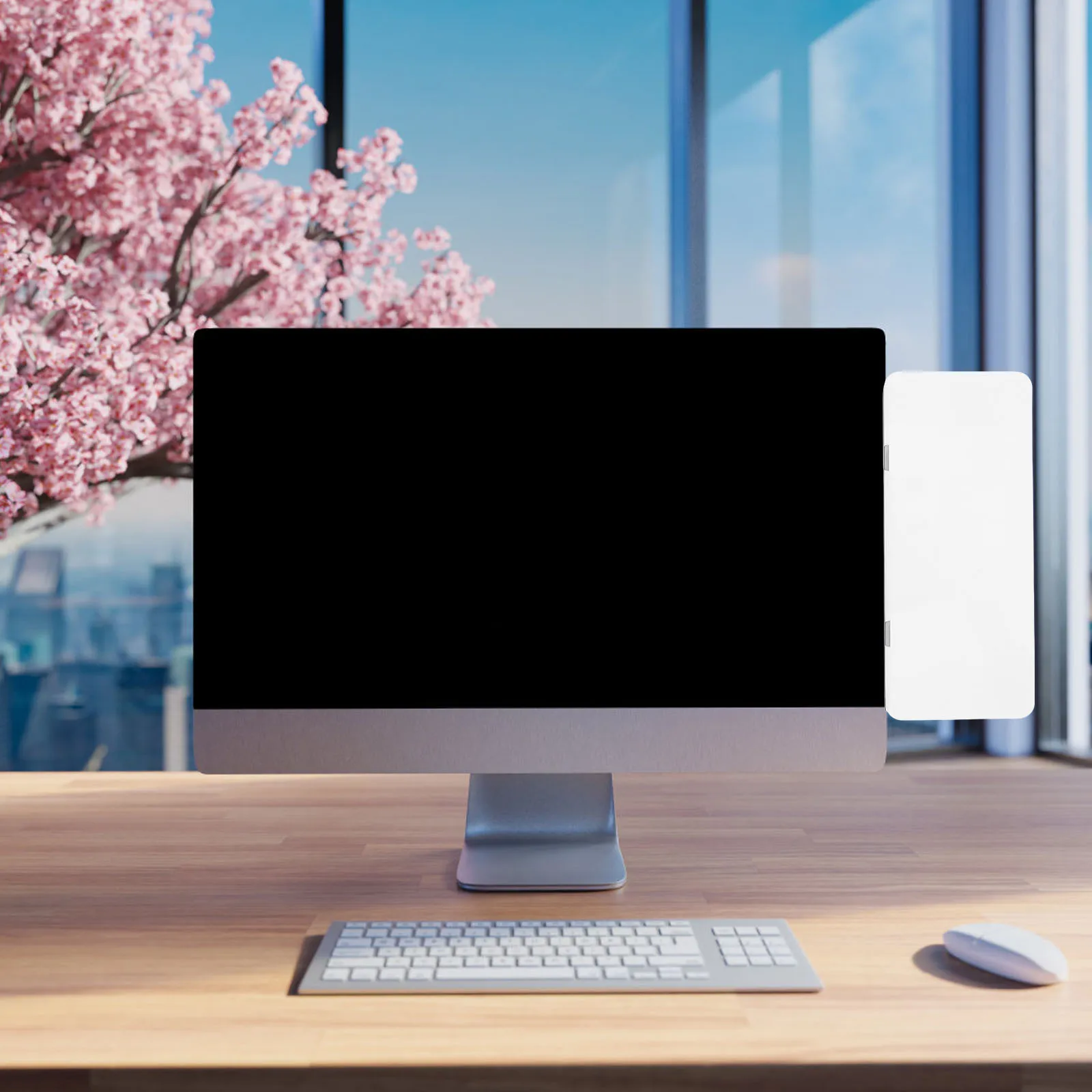 شاشة لوحة الرسائل، لوحة جانبية، حامل مذكرة كمبيوتر مغناطيسي، سطح كتابة قابل لإعادة الاستخدام لتنظيم مكتب المكتب الأنيق