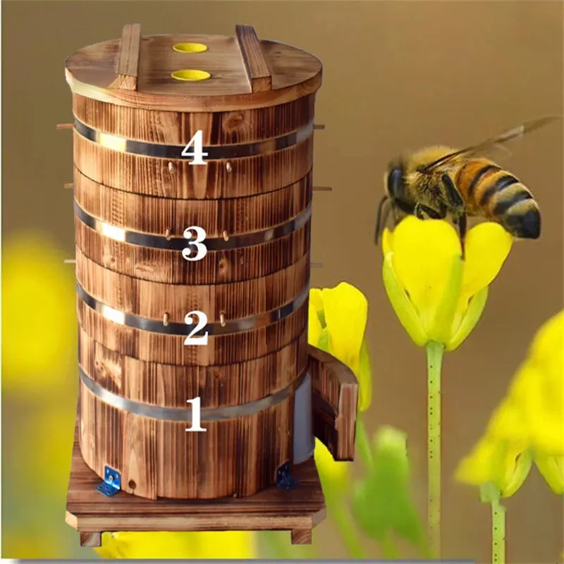 Wooden Bee Hive House Thickened Chinese Fir Barrel Beehive Beekeeping Tool Drum Bee Box Beekeeping Equipment Beekeeping Supplies