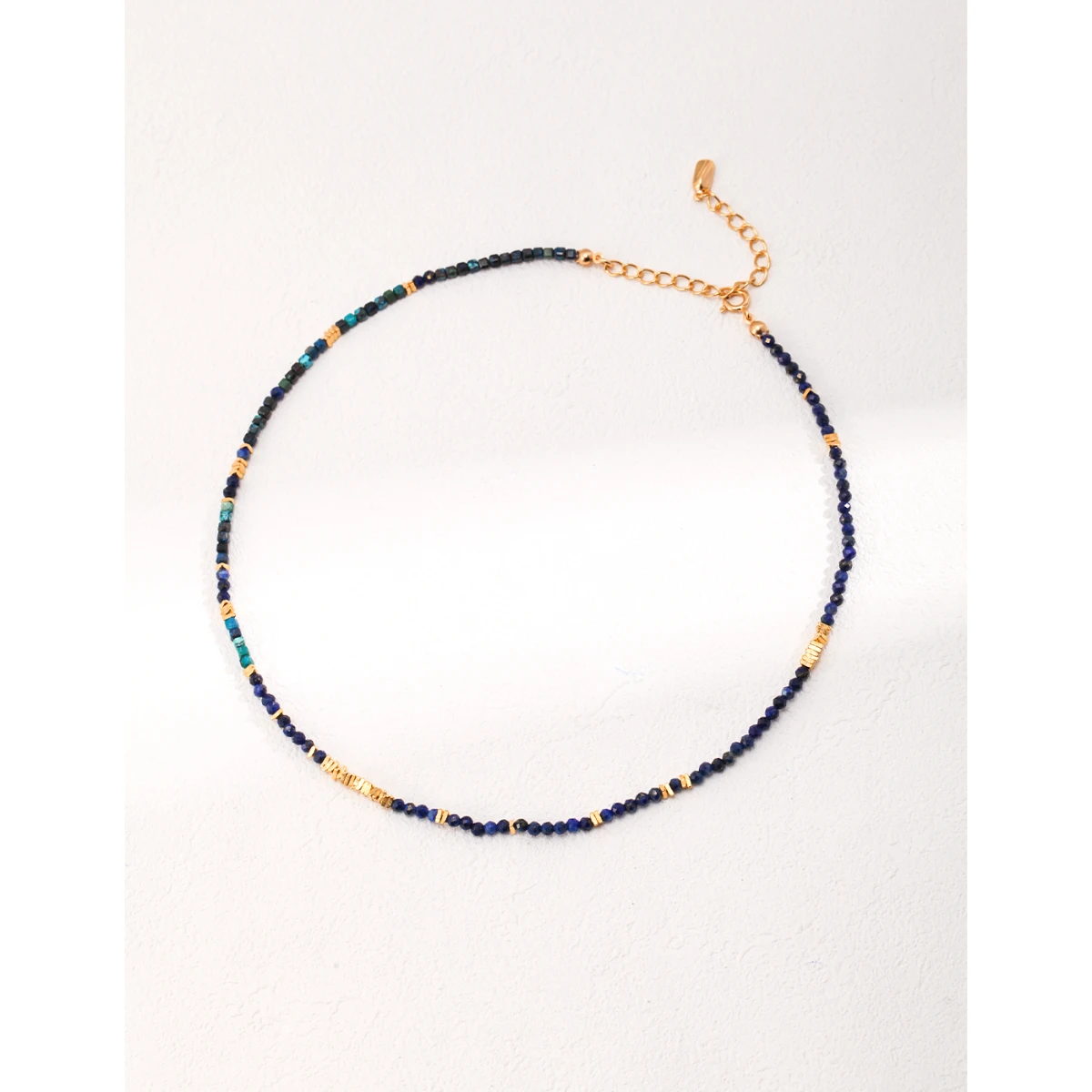 

S925 sterling silver plated with 18k gold | lapis lazuli necklace chain length 38+6CM 100493